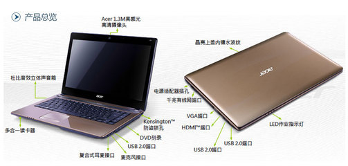 ACER 宏碁 AS4752G-2352G50Mncc 14.1英寸筆記本電腦(i3 2350 2G 500GB GeForce 610M 1G獨顯 W7)-電腦/IT/辦公-亞馬遜