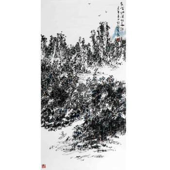 鄒盛光《天空地闊外長流》湖南美協(xié)會(huì)員